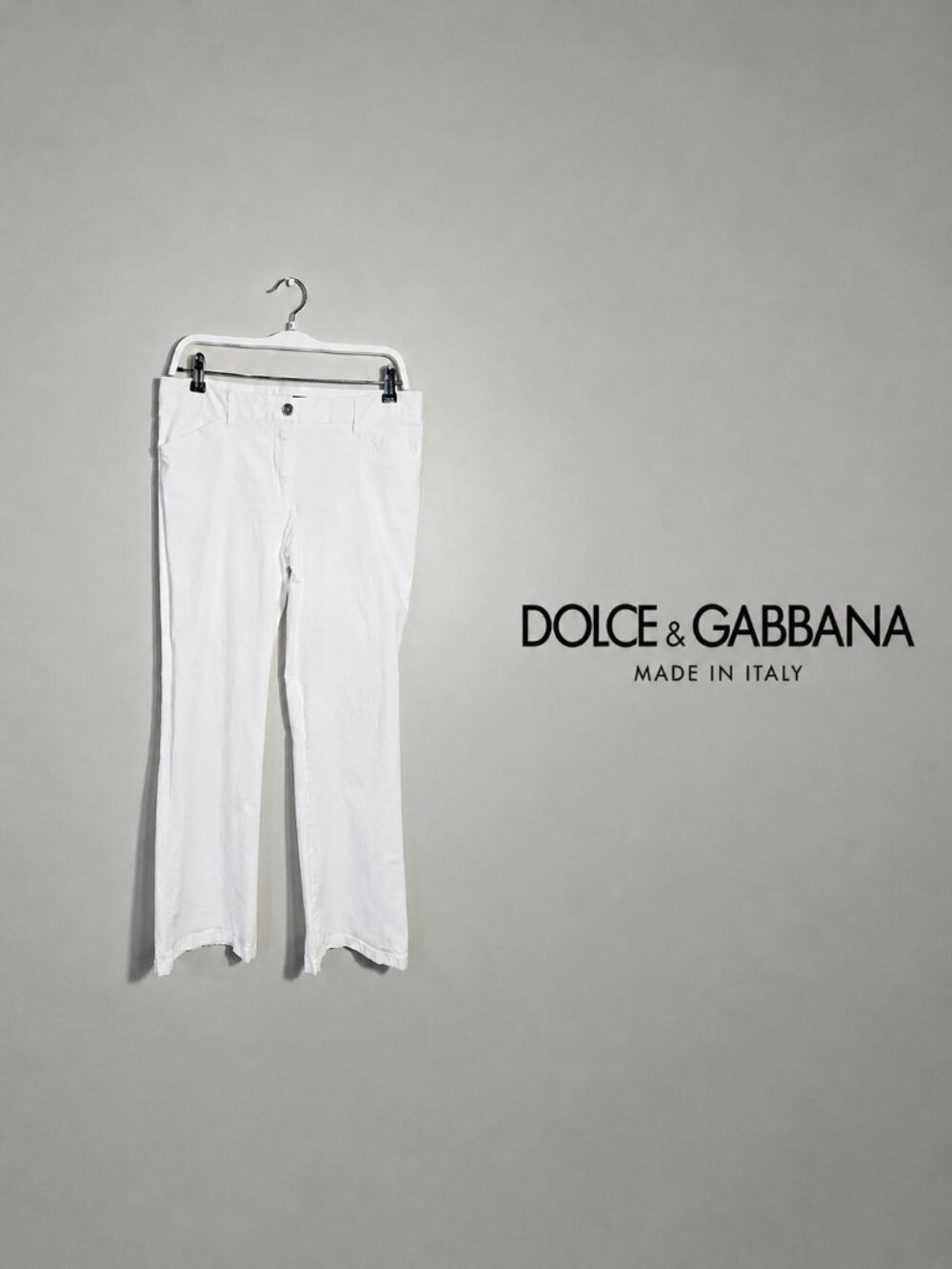 Dolce & Gabbana White Straight Leg Pants Size 8